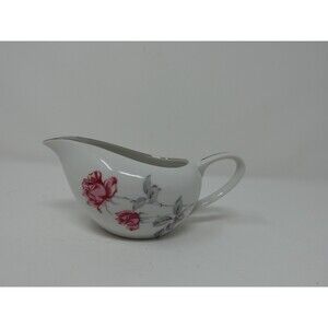 A.D.S Japan Autumn Rose 1832 Gravy Boat Creamer Porcelain Platinum Trim